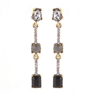 Jewel & Diamond Drop Earrings