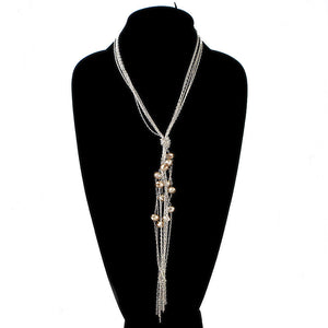 Chain Fringe with Floating Beads Necklace