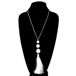 Rafia Party Balls with Fringe Necklace