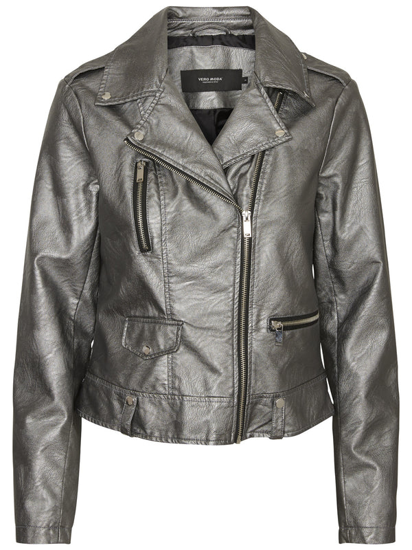 Safra Short Faux Leather Jacket