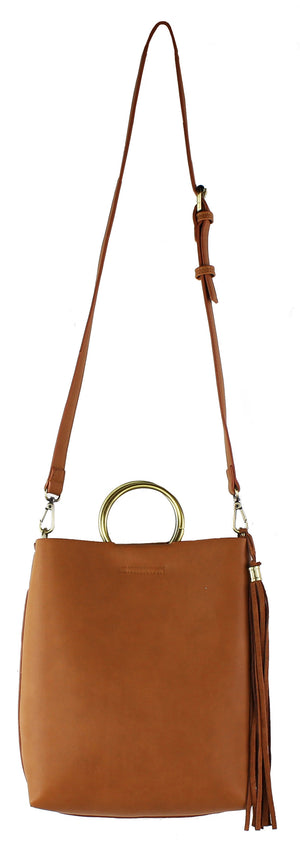RING HANDLE MINI TOTE WITH STRAP