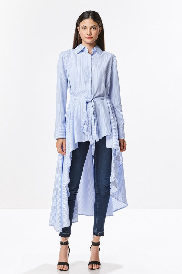 Hi Lo Exaggerated Button Down Shirt