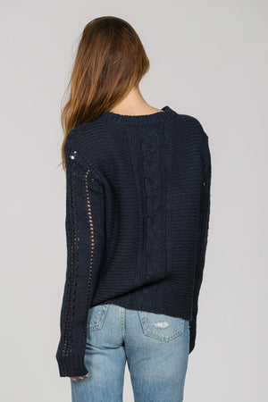 Lace UP Front Knit Sweater