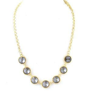 Crystal Solitaires Statment Necklace
