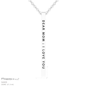"Dear Mom" Vertiacl Bar Necklace