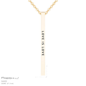 "Love is Love" Vertical Bar Necklace