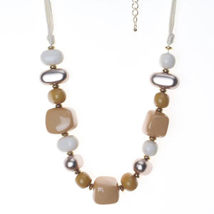 Glossed Enamel Stone Necklace