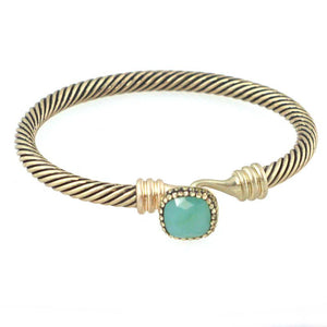 Threaded Bangle with Solitaire Jewel BL