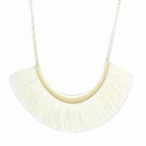 Plated Fringe Statement Necklace