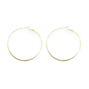Dainty Hammered Solid Arc Hoops
