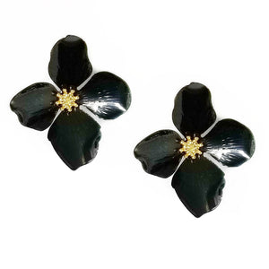 Vintage Enamel Flower Earrings