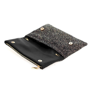 Glitter Fold-over Clutch (with Chain)
