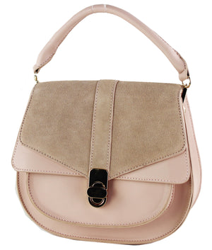 STRUCTURED SADDLE W/SUEDE FLAP