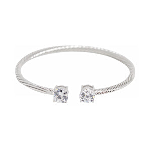 Threaded Bangle with Solitaires