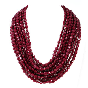 Crystal Cut Layered Statement Necklace