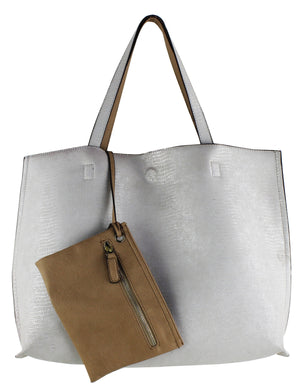 TEXTURED REVERSIBLE TOTE