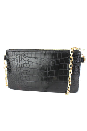 Mini Embossed Bag With Crossbody Chain Strap