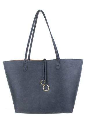 REVERSIBLE TOTE WITH RING TASSEL