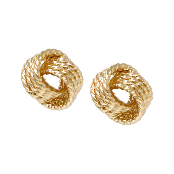 Basketweave Knot Stud Earrings