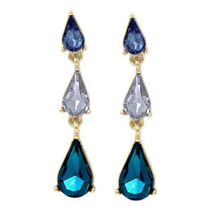 Tiered Crystal Drops Statement Earrings