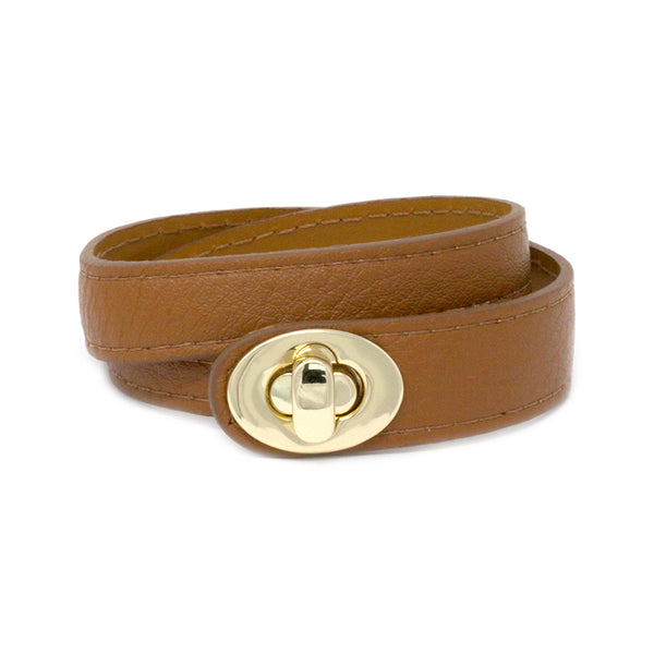 Leather Wrap Bracelet with Lock