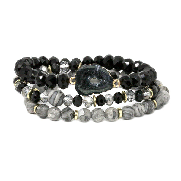 Druze & Crystals Stretch Bracelet