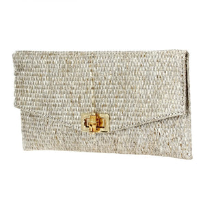 Bamboo Envelop Clutch with Lock