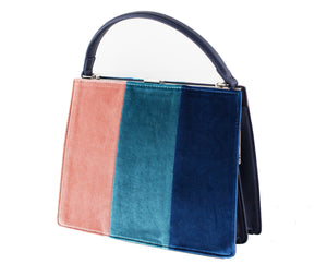 Velvet Color Block Handbag