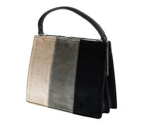 Velvet Color Block Handbag